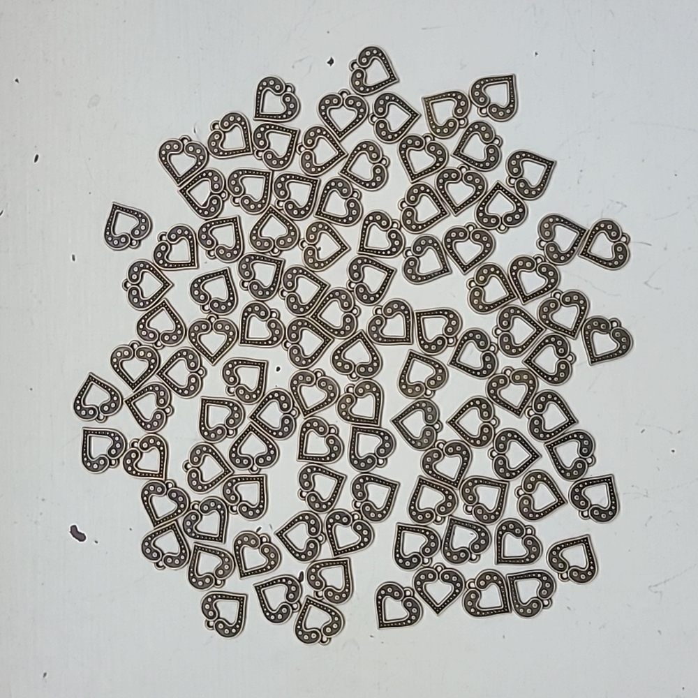 Lot of 100 Heart Charms